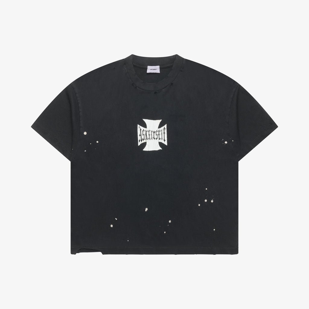 VINTAGE BLEACHED CROSS T - ASKYURSELF