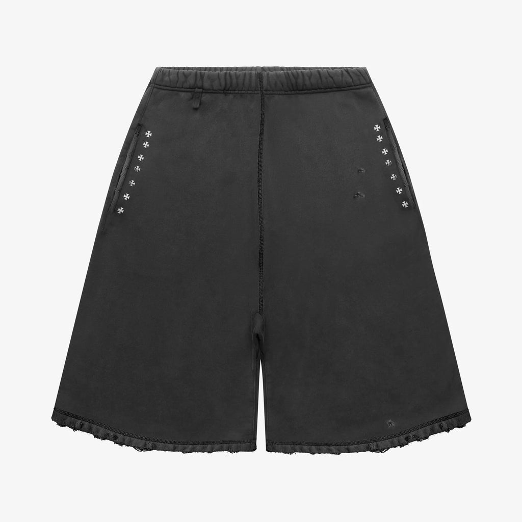 CROSS STUDS 3/4 VINTAGE FLEECE SHORTS - ASKYURSELF