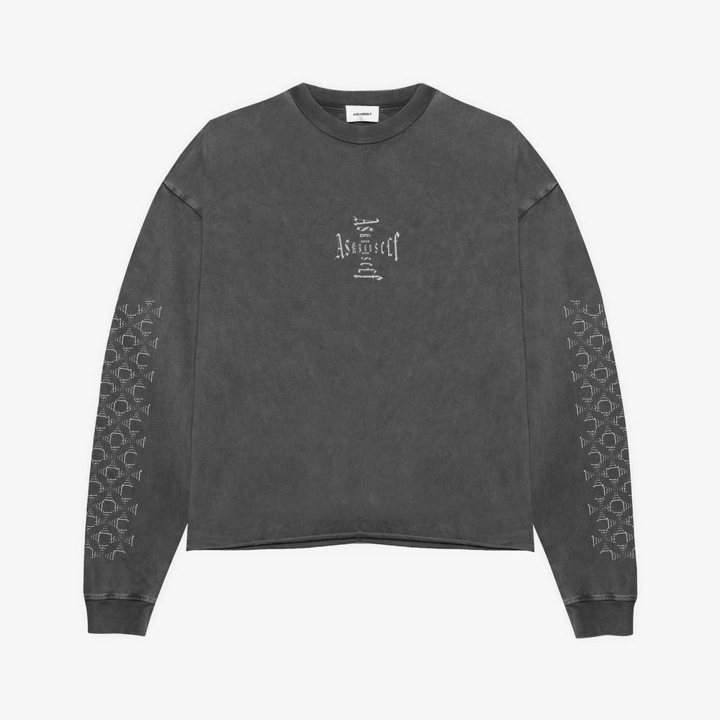 ASKYURSELF CROSS WAFFLE LS Black M ロンT ASKYURSELF CROSS WAFFLE LS Black M ロンT askyurself アスク