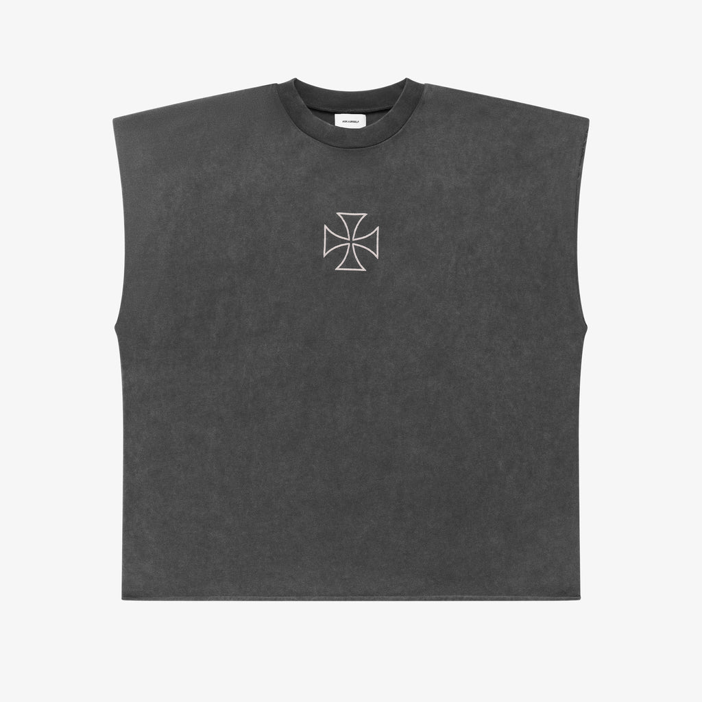 トップス ASKYURSELF OE SLEEVELESS TANK Black M RAW SLEEVELESS TANK - ASKYURSELF