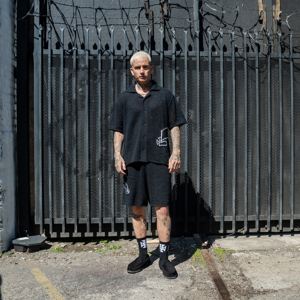 BANNED CROCHET KNIT SHORTS - ASKYURSELF