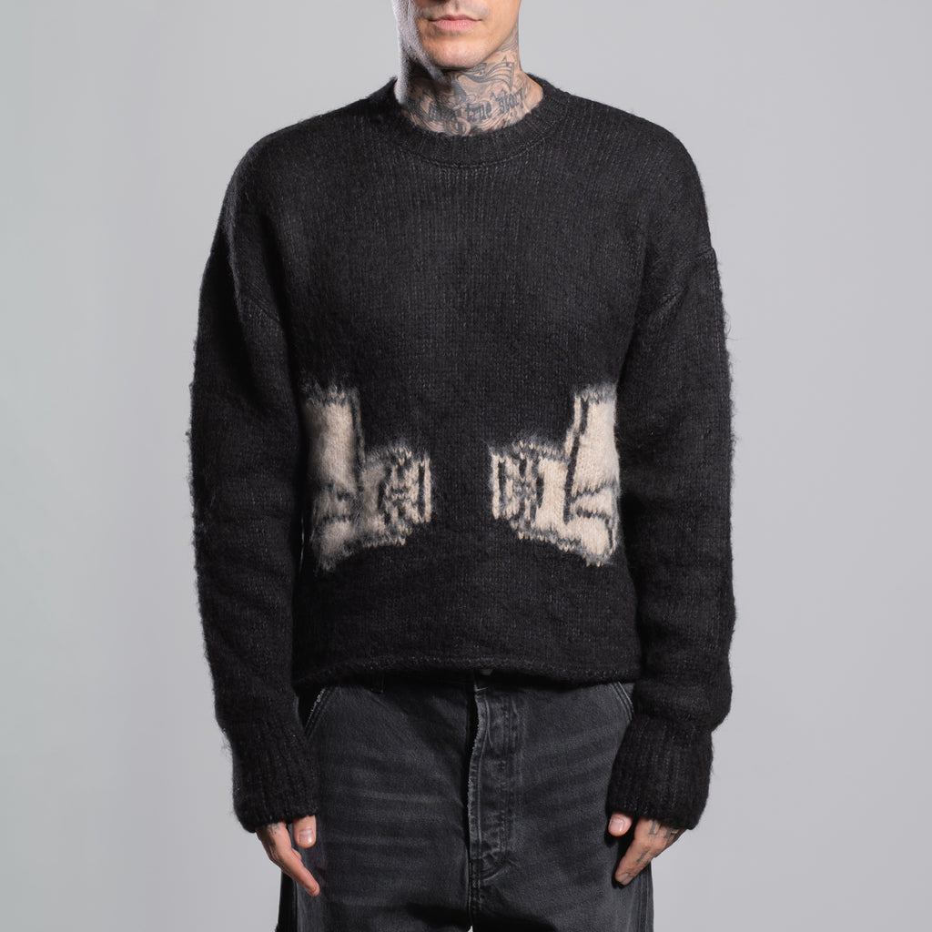 ASKAURSELF Banned Knit Sweaterニットセーター XL ASKYURSELF アスクユアセルフ ニット REPAIRED BANNED KNIT メンズ