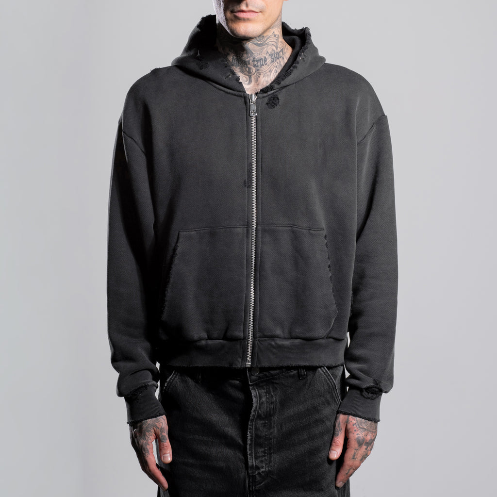 CROPPED VINTAGE ZIP HOODIE - ASKYURSELF