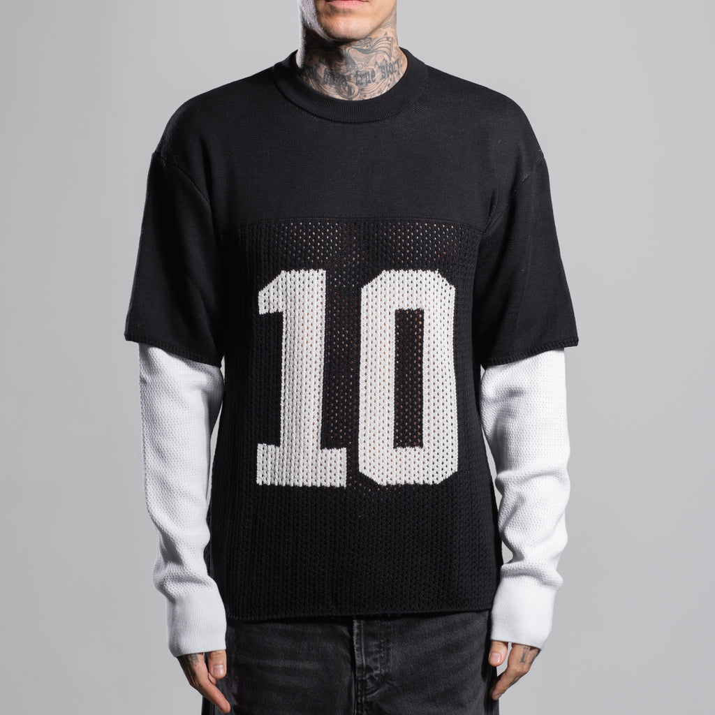 LAYERED KNIT MESH JERSEY - ASKYURSELF