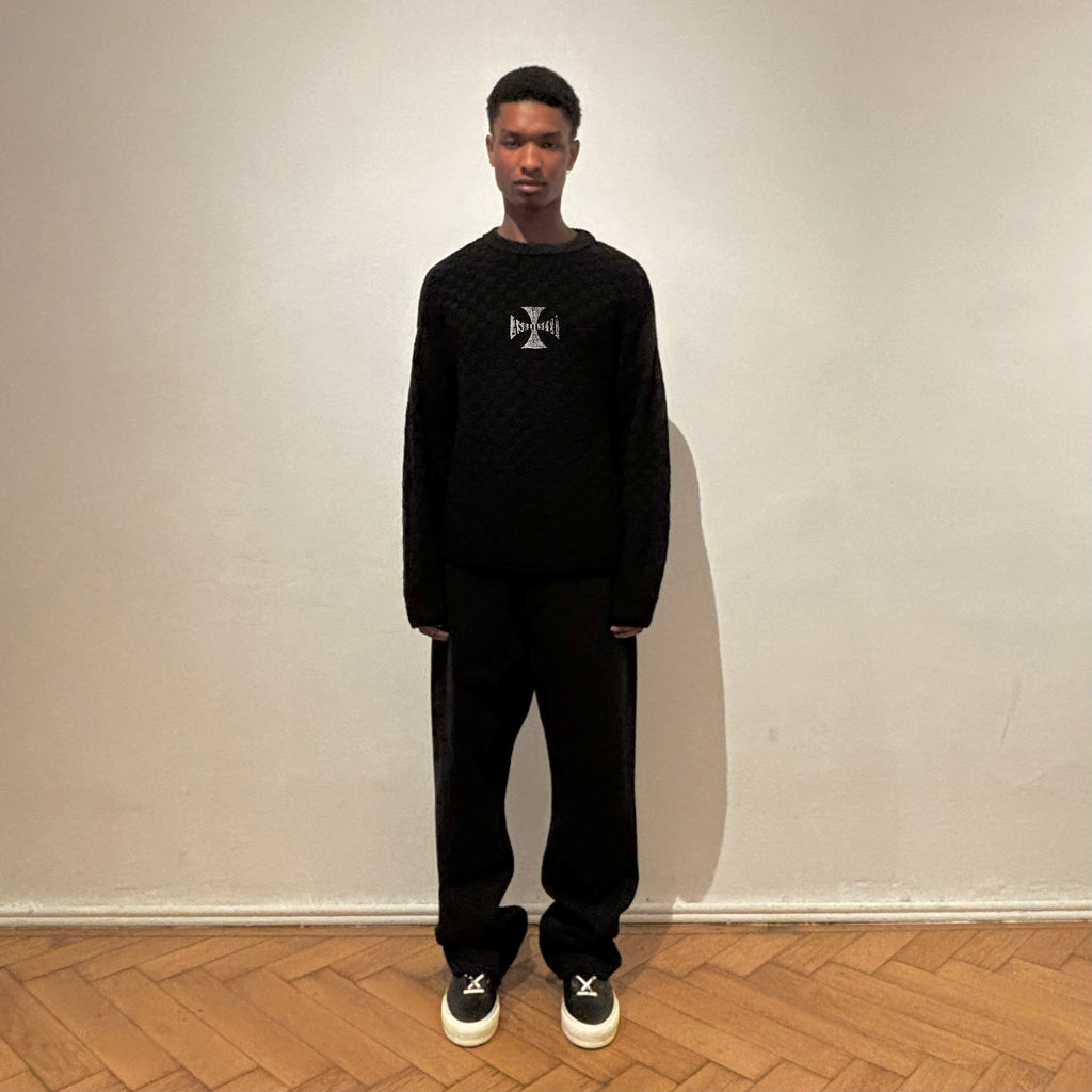 RAW CHECKERED MERINO KNIT - ASKYURSELF