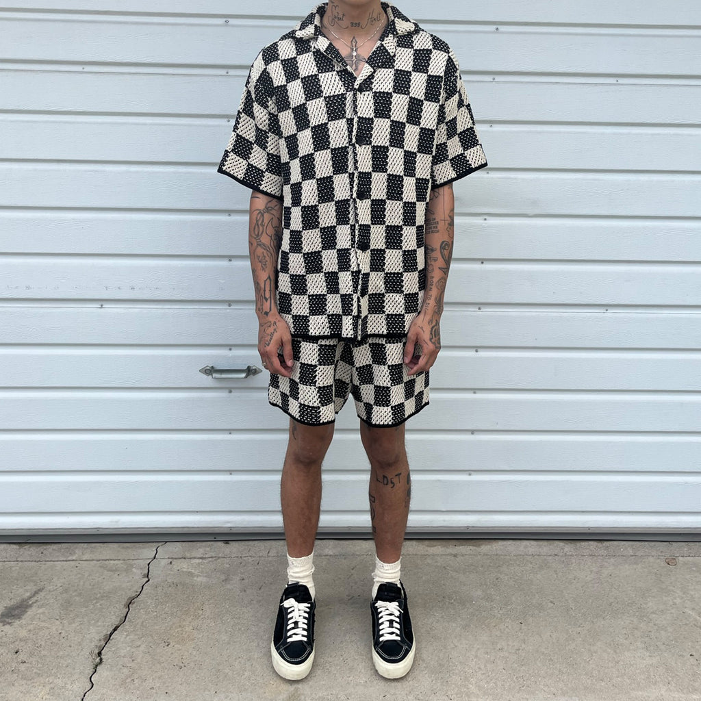 CHECKERED CROCHET SHIRT - ASKYURSELF