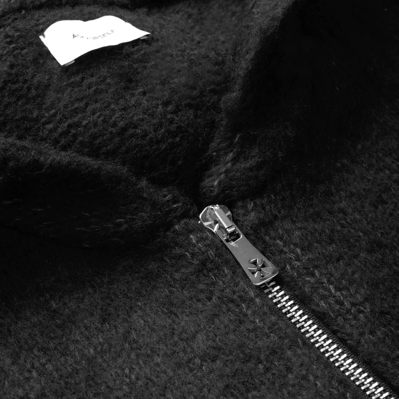 WRAPPED BANNED ZIP KNIT HOODIE