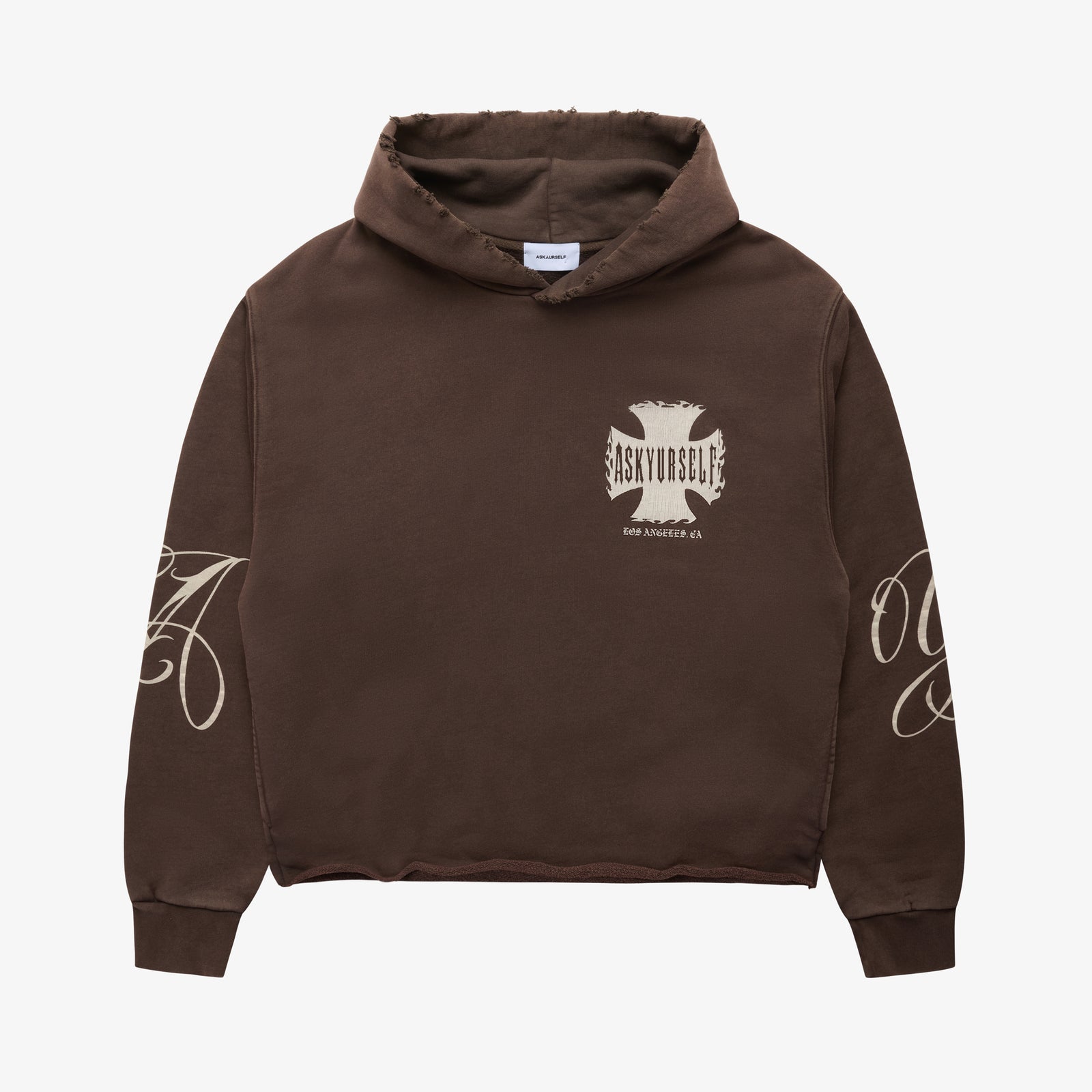 RAW AY CROSS HOODIE - ASKYURSELF