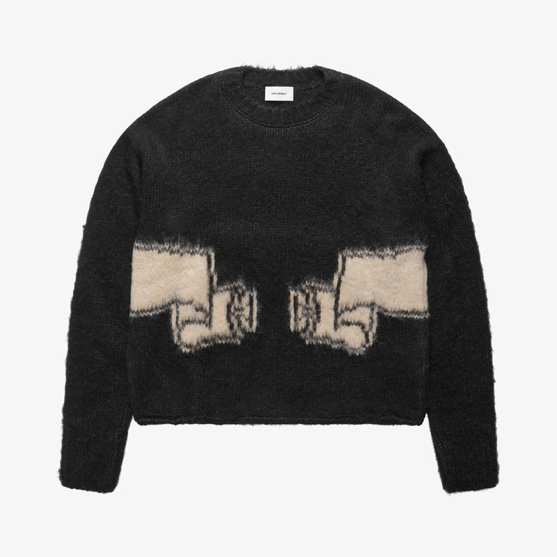 WRAPPED BANNED BRUSHED KNIT