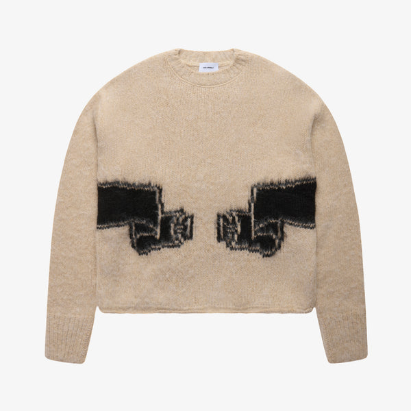WRAPPED BANNED BRUSHED KNIT