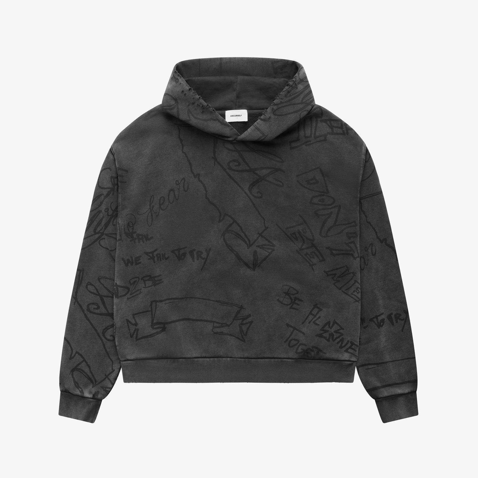 SCRIBBLE VINTAGE HOODIE - ASKYURSELF