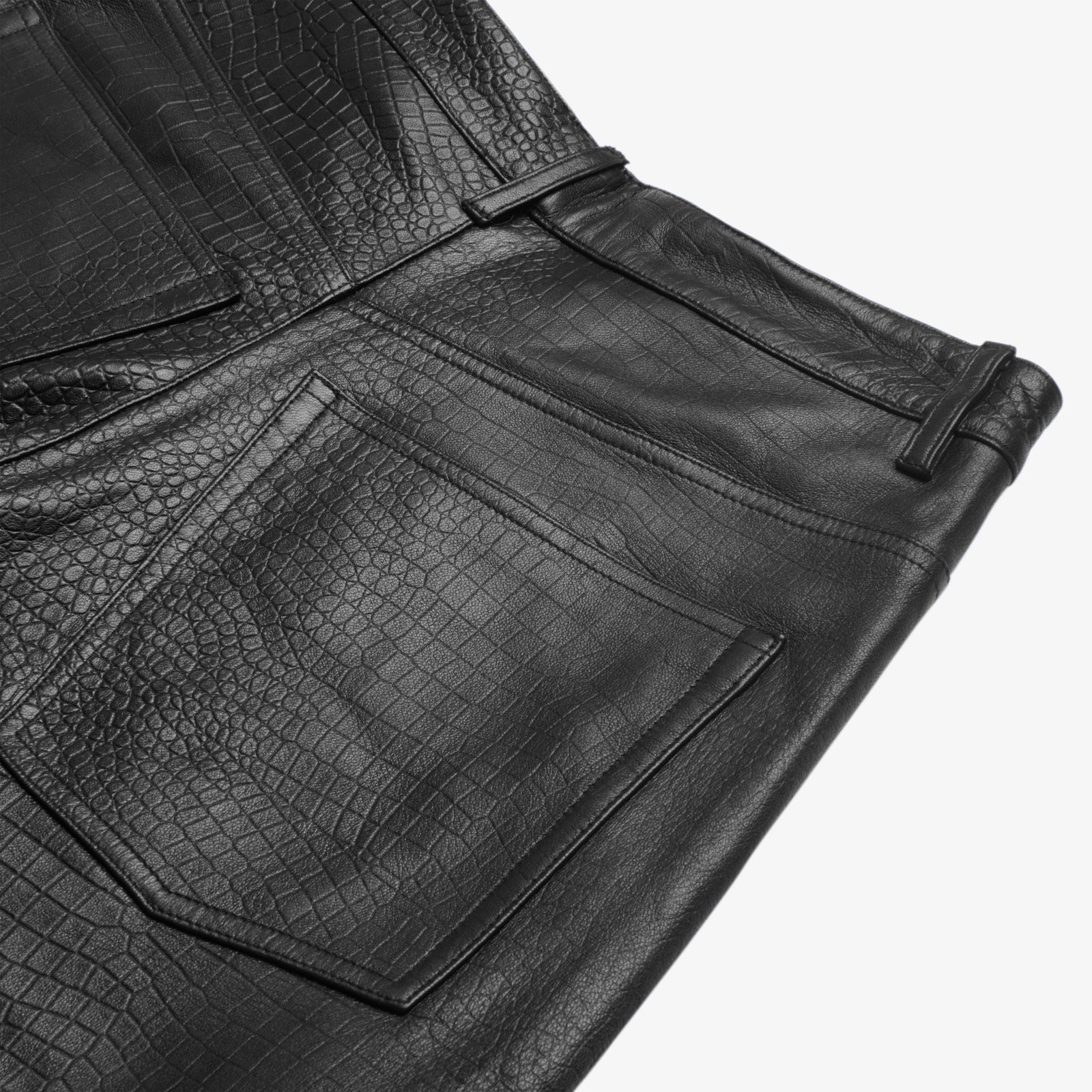 CROC LEATHER BAGGY SHORTS - ASKYURSELF