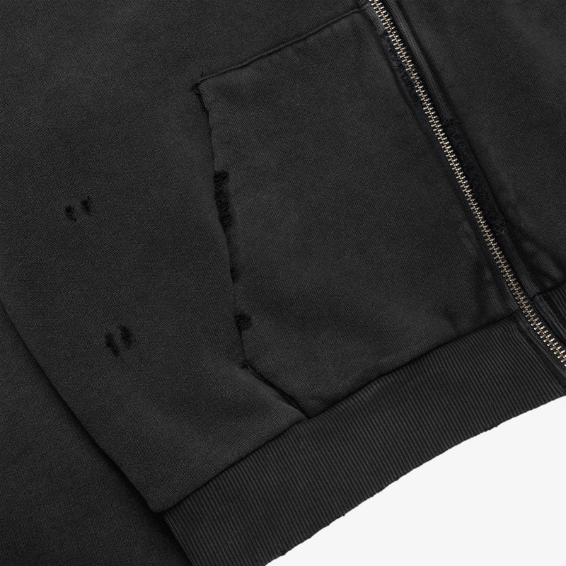 CROPPED VINTAGE ZIP HOODIE