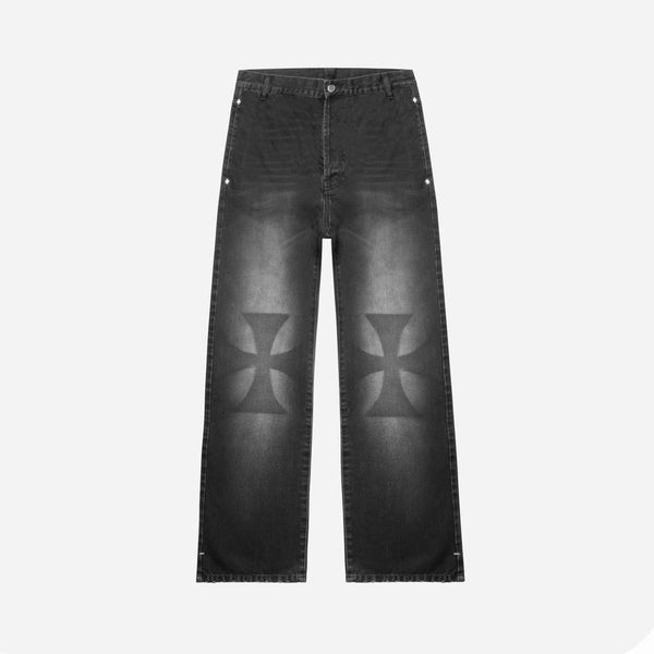 セ*イ様 ASKYURSELF/Cross Patch Baggy Jeans CROSS PATCH BAGGY JEANS - ASKYURSELF