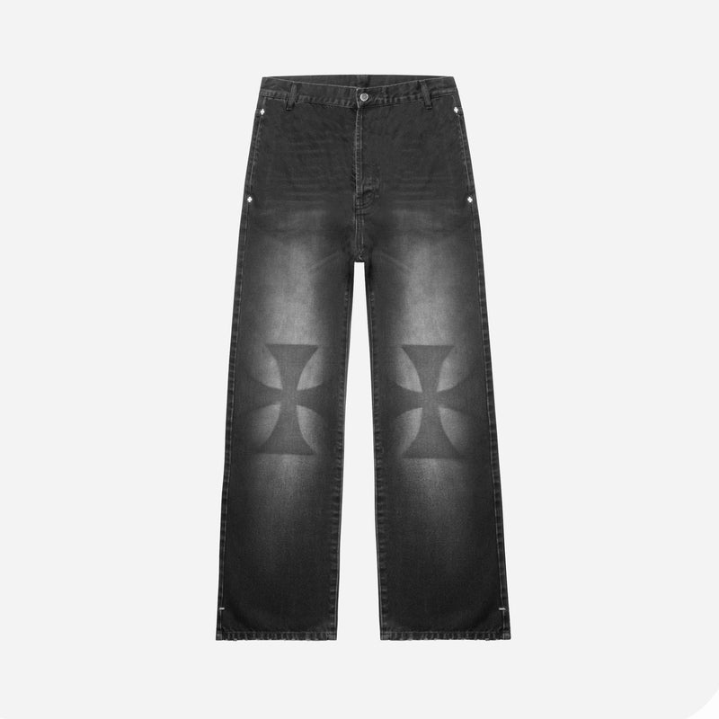 セ*イ様 ASKYURSELF/Cross Patch Baggy Jeans CROSS PATCH BAGGY JEANS - ASKYURSELF