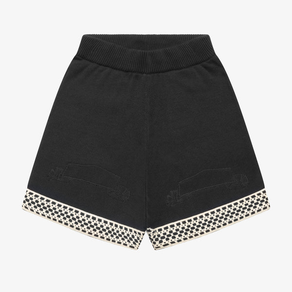 CHECKERBOARD KNIT SHORTS