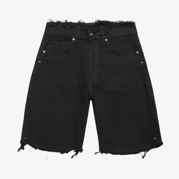 FRAYED BAGGY DENIM SHORTS