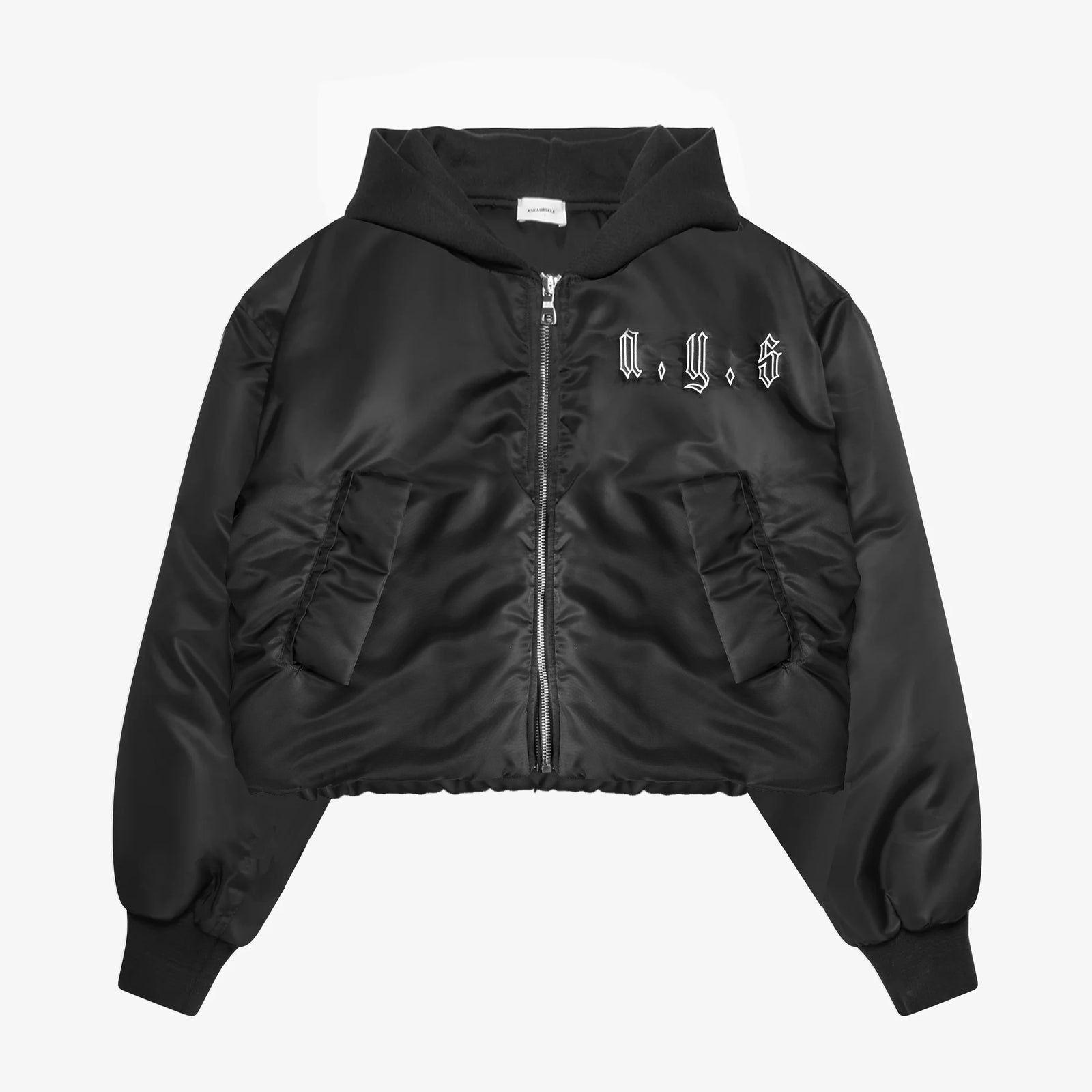 ASKYURSELF フード付きボンバージャケット ブラック HOODED BOMBER JACKET - ASKYURSELF