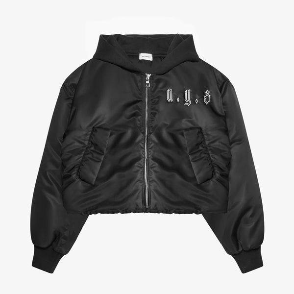 HOODED CROPPED AYS BOMBER JACKET