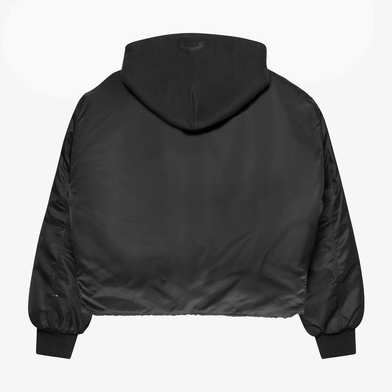 HOODED CROPPED AYS BOMBER JACKET