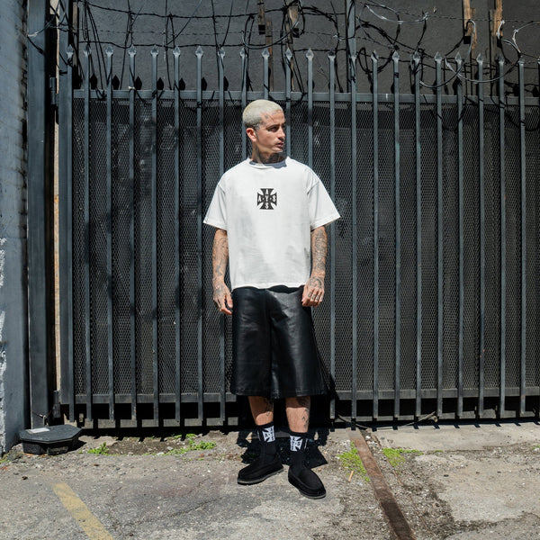 BAGGY LEATHER WORK SHORTS