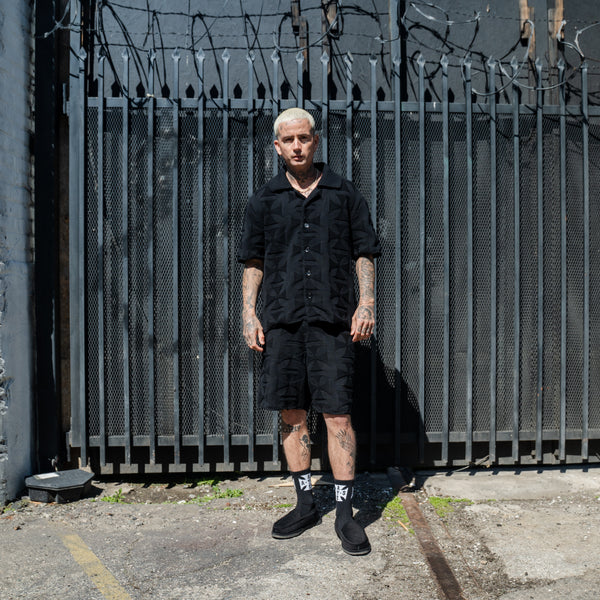 MONO CROSS KNIT SET BLACK