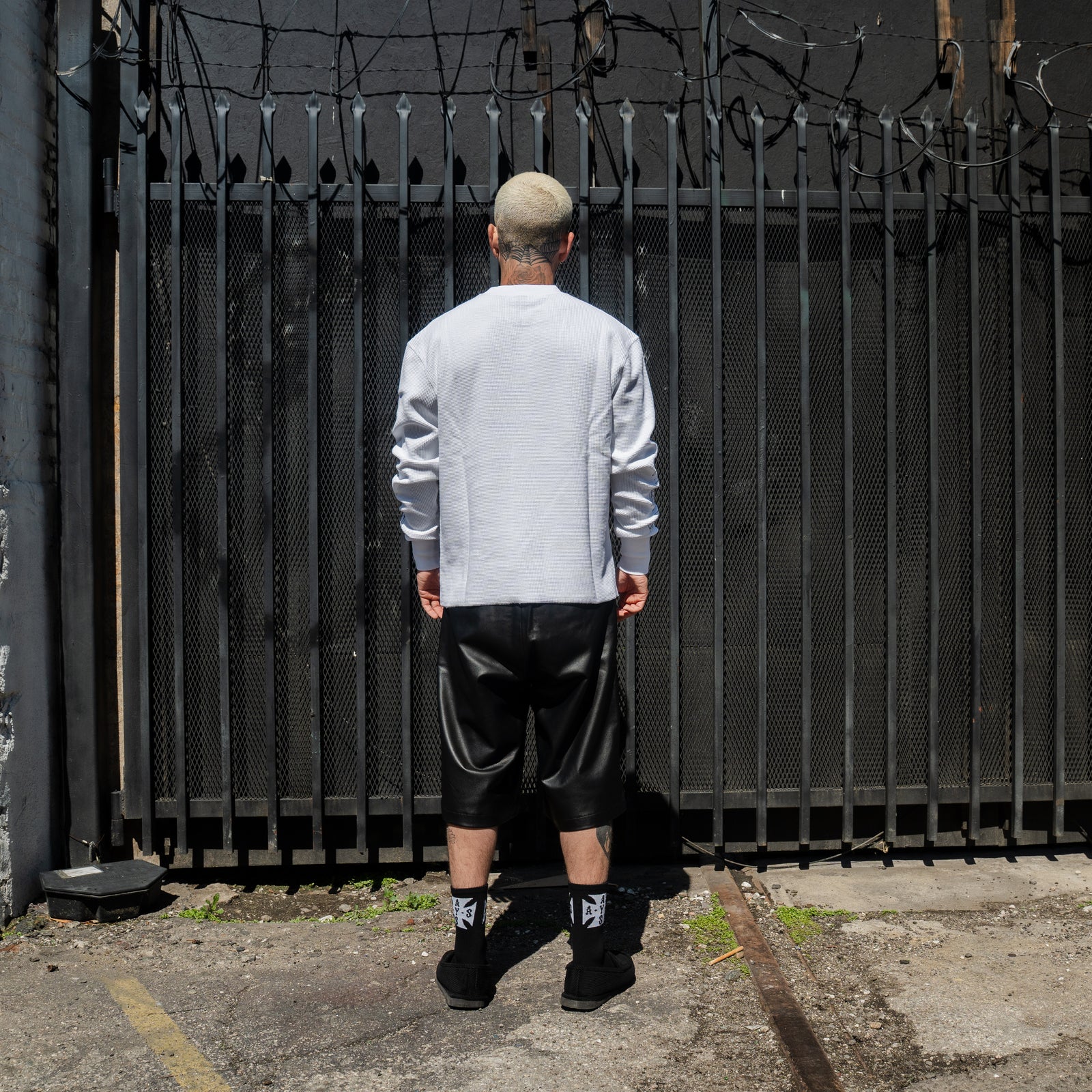 ASKYURSELF CROSS WAFFLE LS Black M ロンT CROSS WAFFLE LS - ASKYURSELF