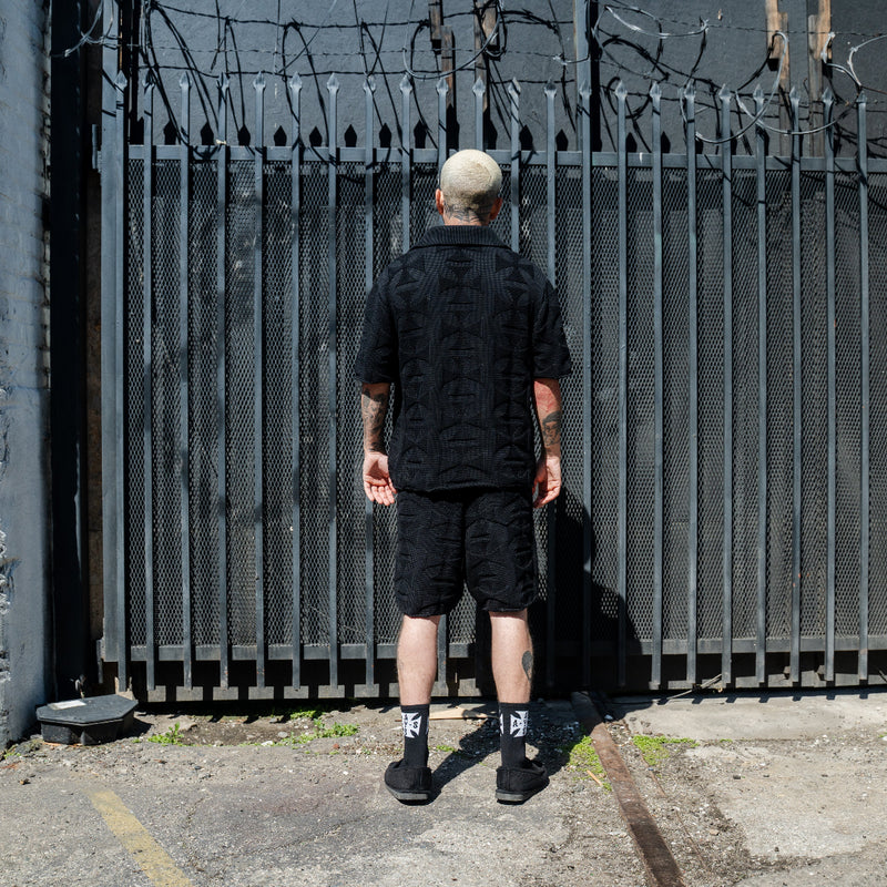 MONO CROSS KNIT SET BLACK