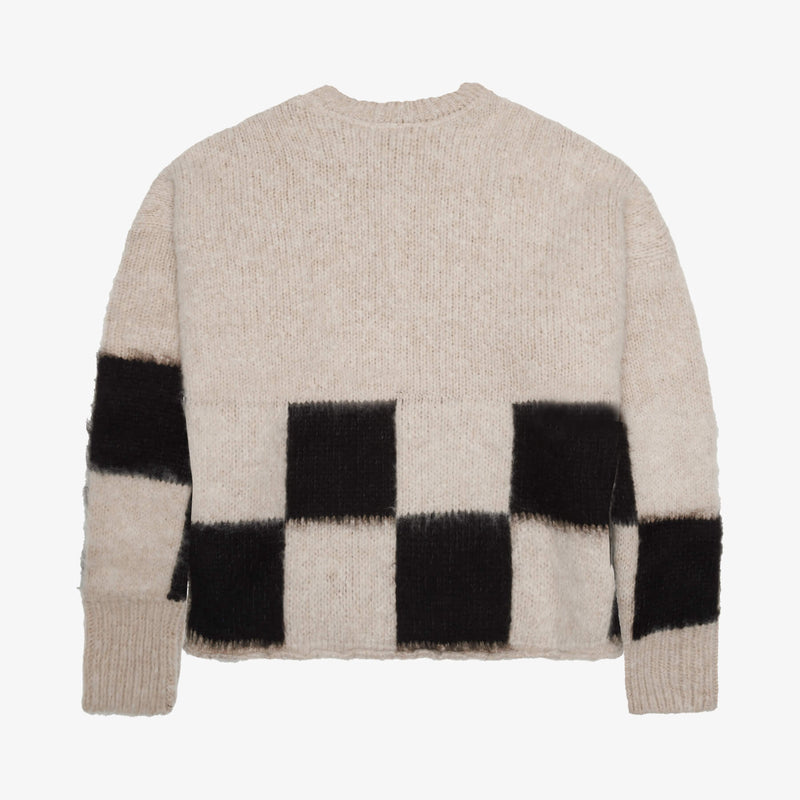 BRUSHED CHECKERED KNIT