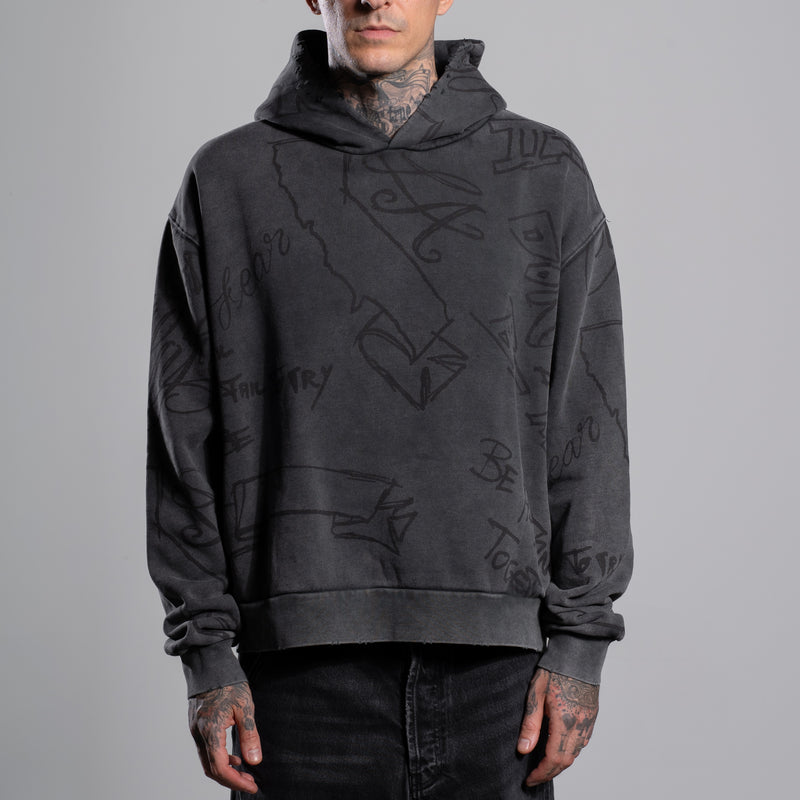 SCRIBBLE VINTAGE HOODIE
