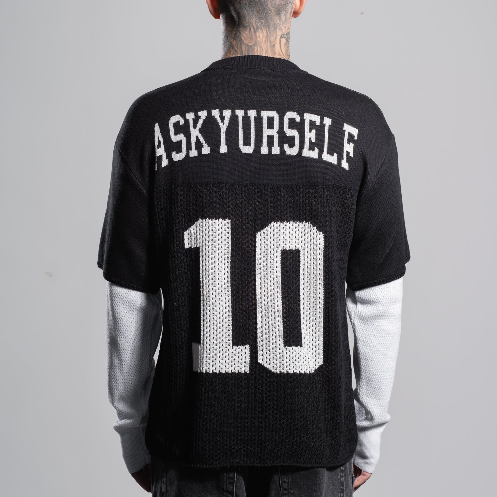 LAYERED KNIT MESH JERSEY - ASKYURSELF