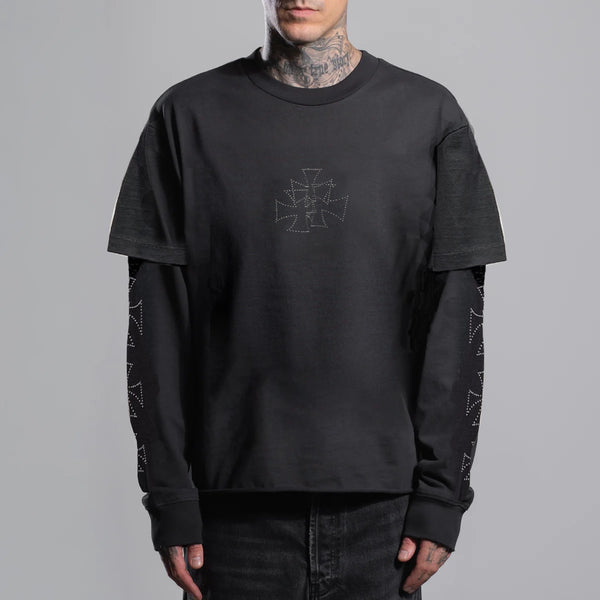 CROSS STUDS TWOINONE LS