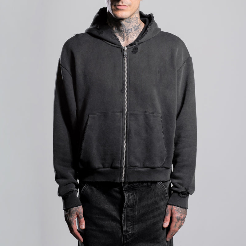 CROPPED VINTAGE ZIP HOODIE