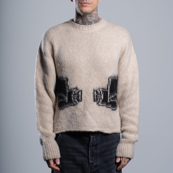 WRAPPED BANNED BRUSHED KNIT