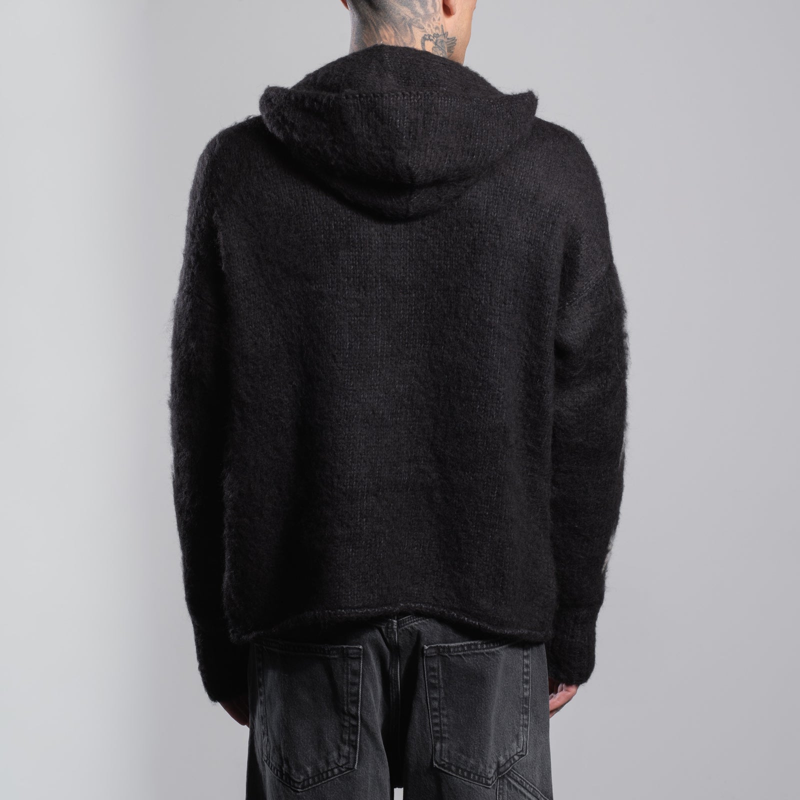 BRUSHED CROSS ZIP KNIT HOODIE - ASKYURSELF