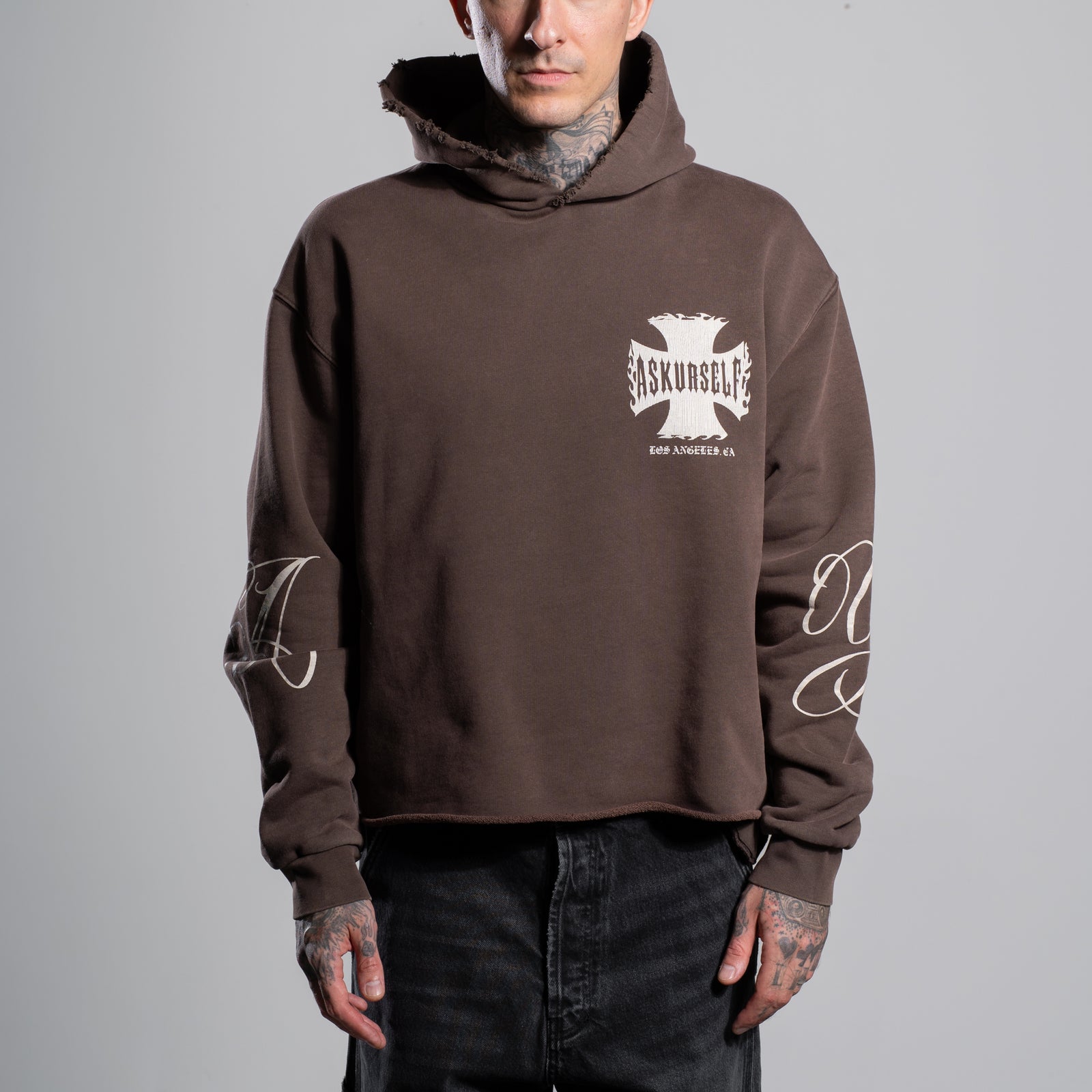RAW AY CROSS HOODIE - ASKYURSELF