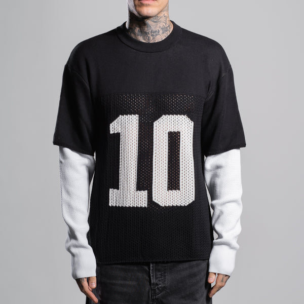 LAYERED KNIT MESH JERSEY