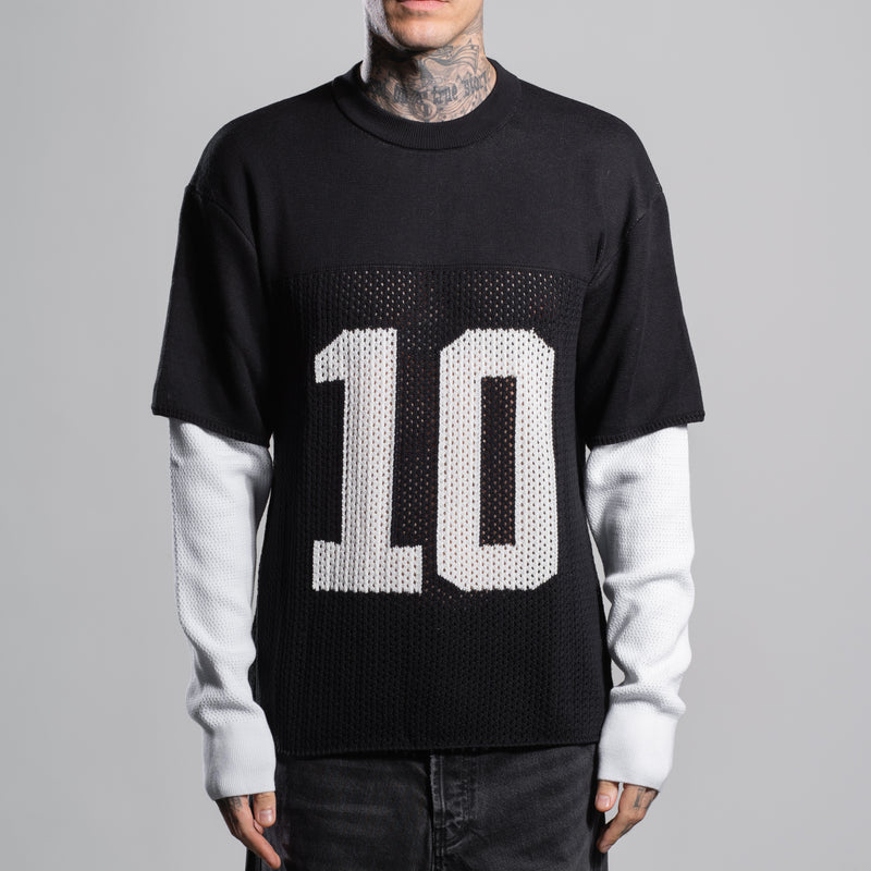 LAYERED KNIT MESH JERSEY