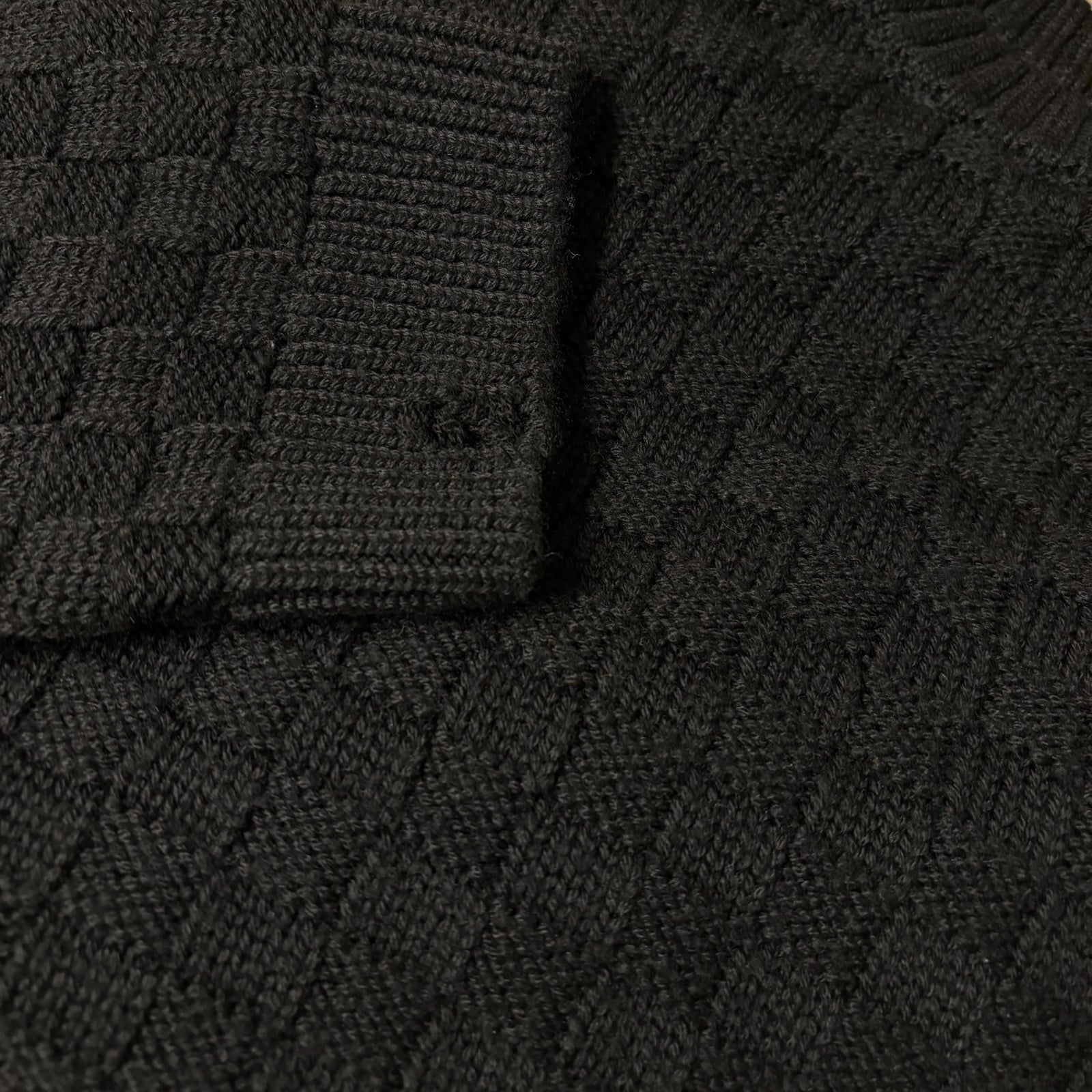 トップス ASKYURSELF RAW CROSS MERINO KNIT Black M RAW CHECKERED MERINO KNIT - ASKYURSELF