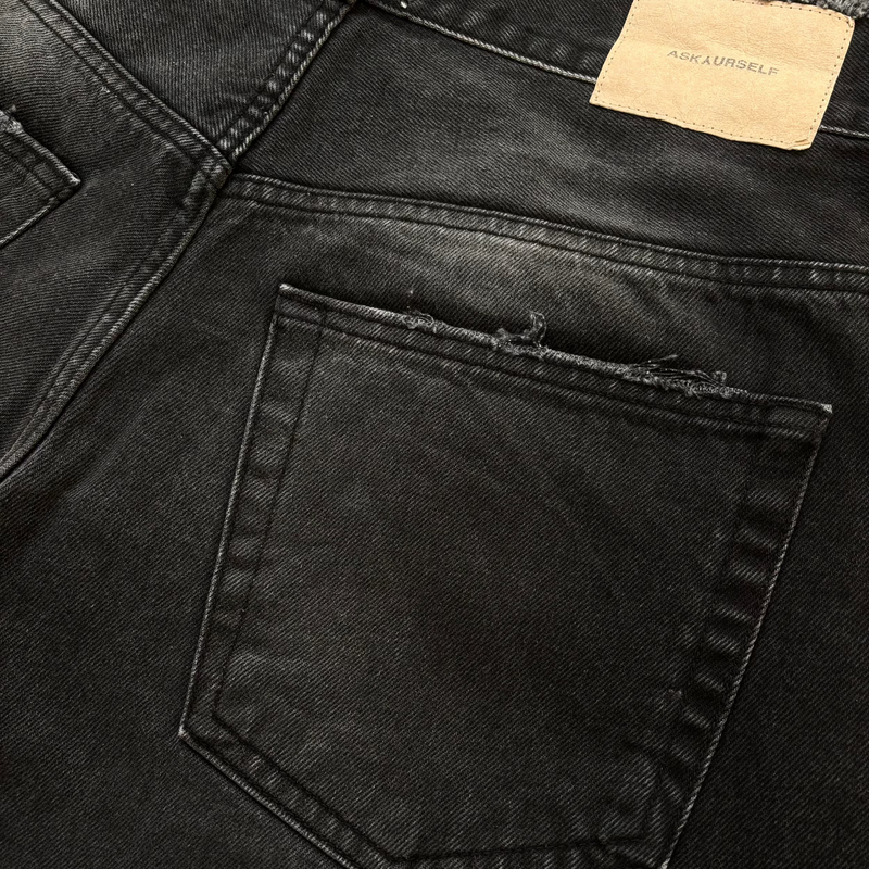 FRAYED BAGGY SHORTS - ASKYURSELF FRAYED BAGGY SHORTS - ASKYURSELF