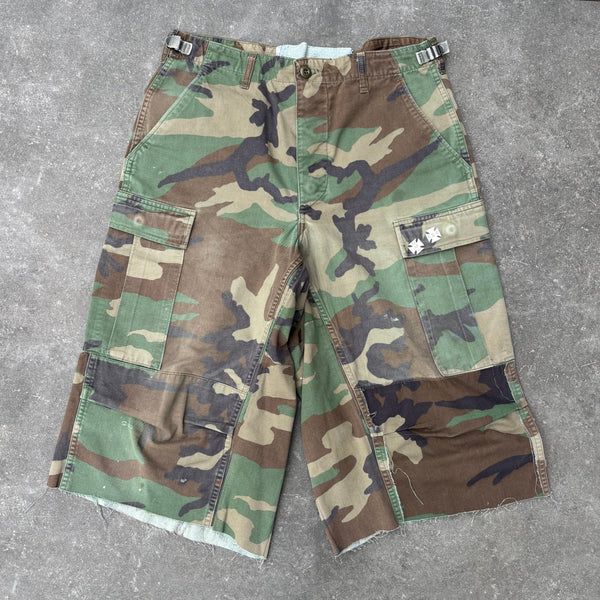 Denim Patch Camo Vintage Shorts