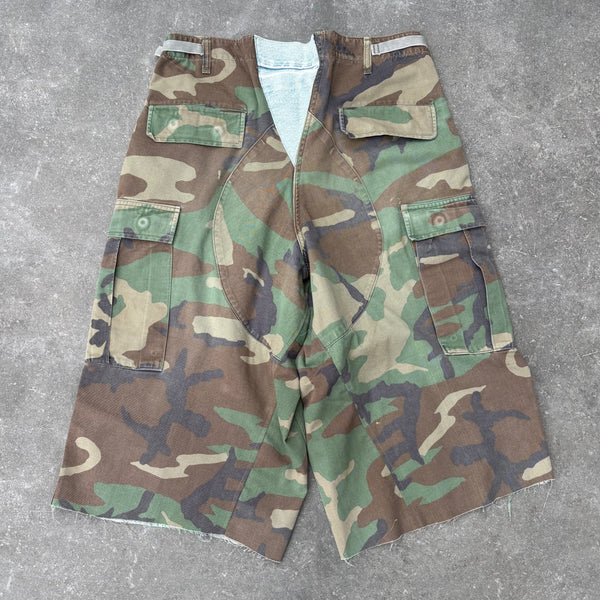 Denim Patch Camo Vintage Shorts