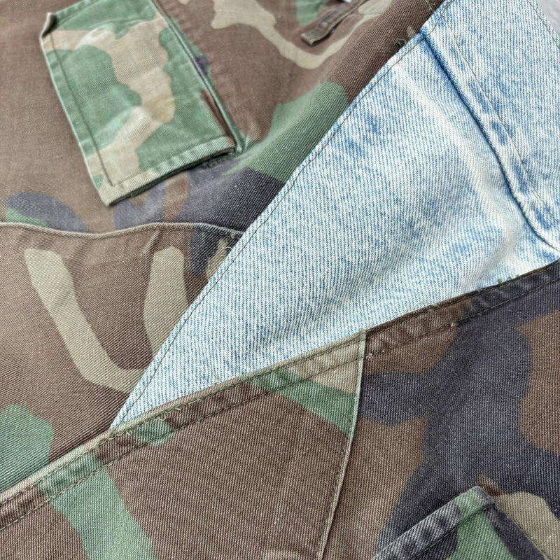 Denim Patch Camo Vintage Shorts