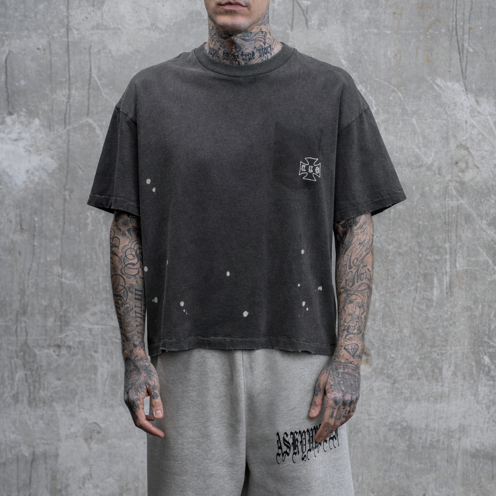 トップス ASKYURSELF STAINED POCKET T STAINED POCKET T - ASKYURSELF