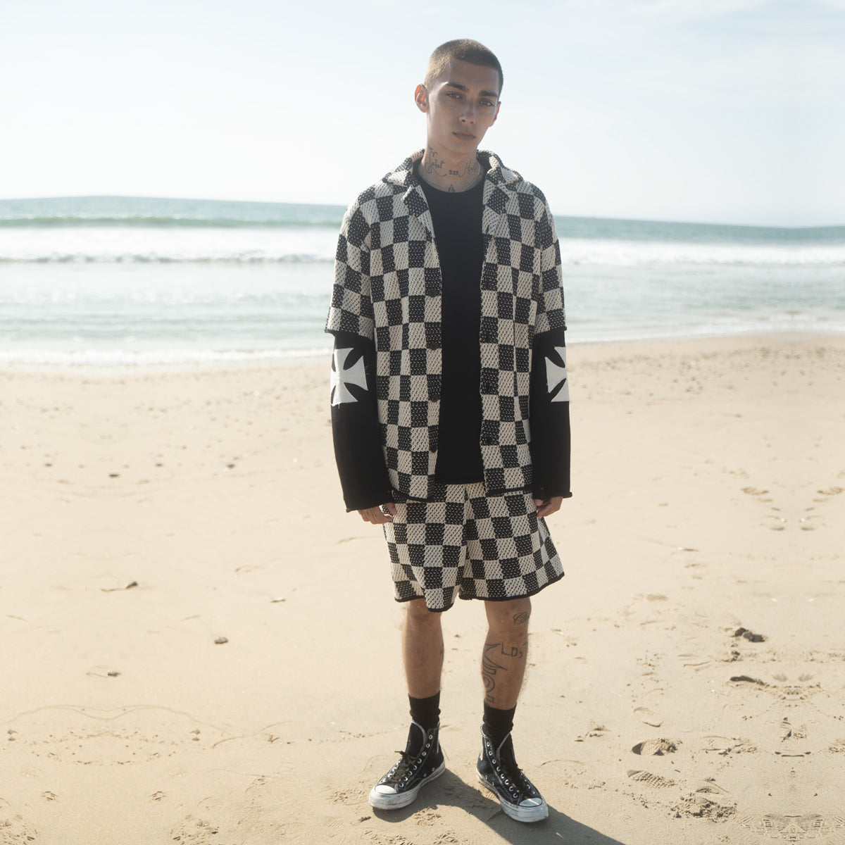 CHECKERED CROCHET SHORTS - ASKYURSELF