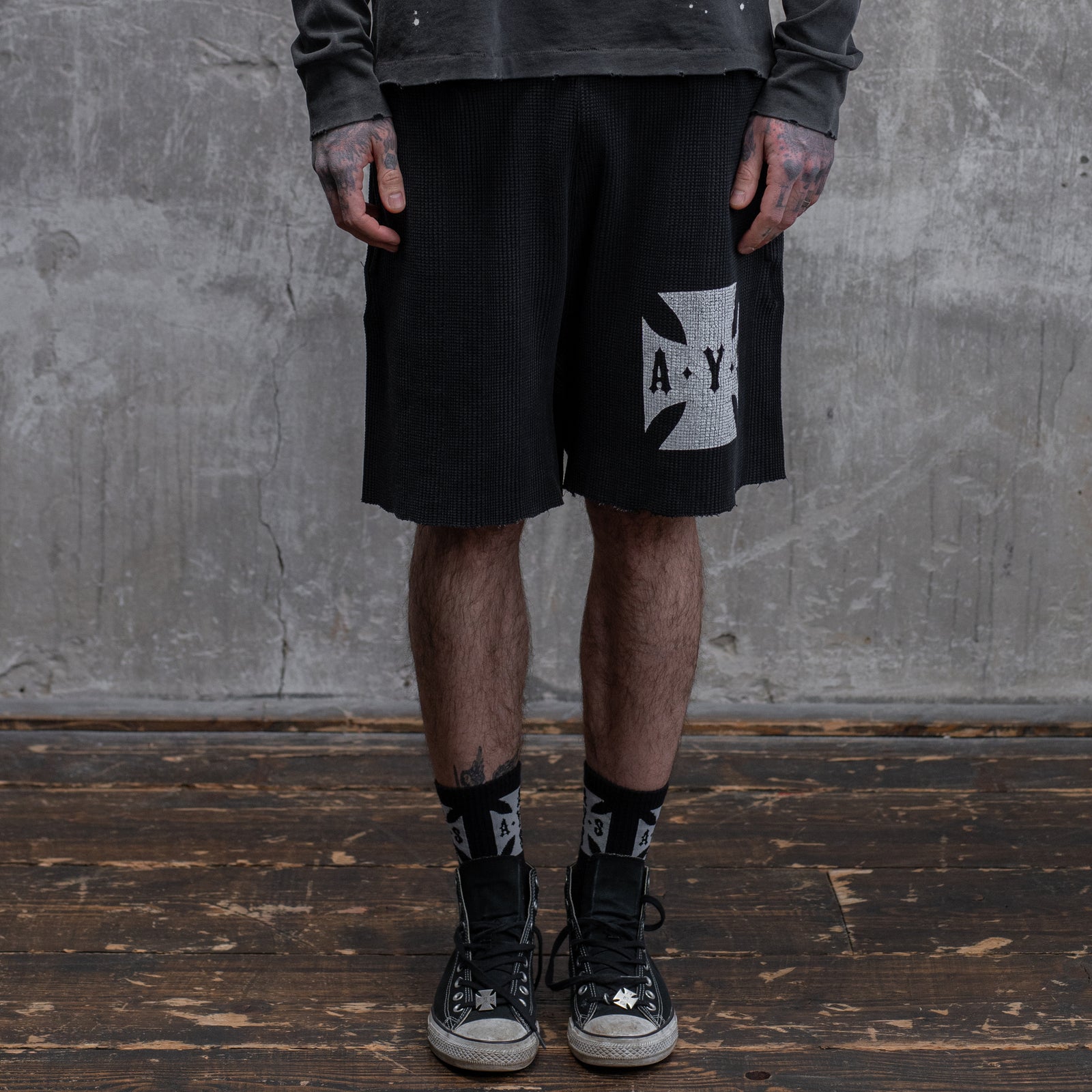 CROSS WAFFLE VINTAGE SHORTS - ASKYURSELF