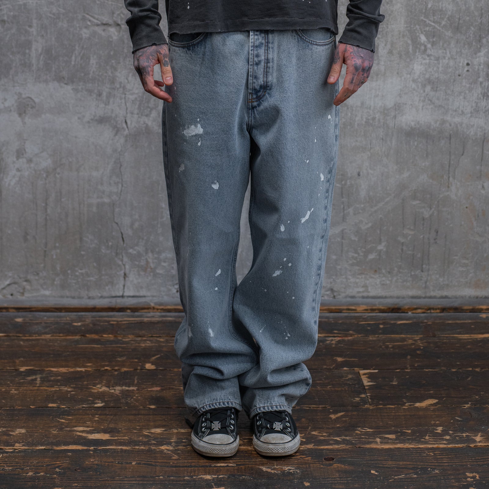 PAINT SPLATTER BAGGY JEANS - ASKYURSELF