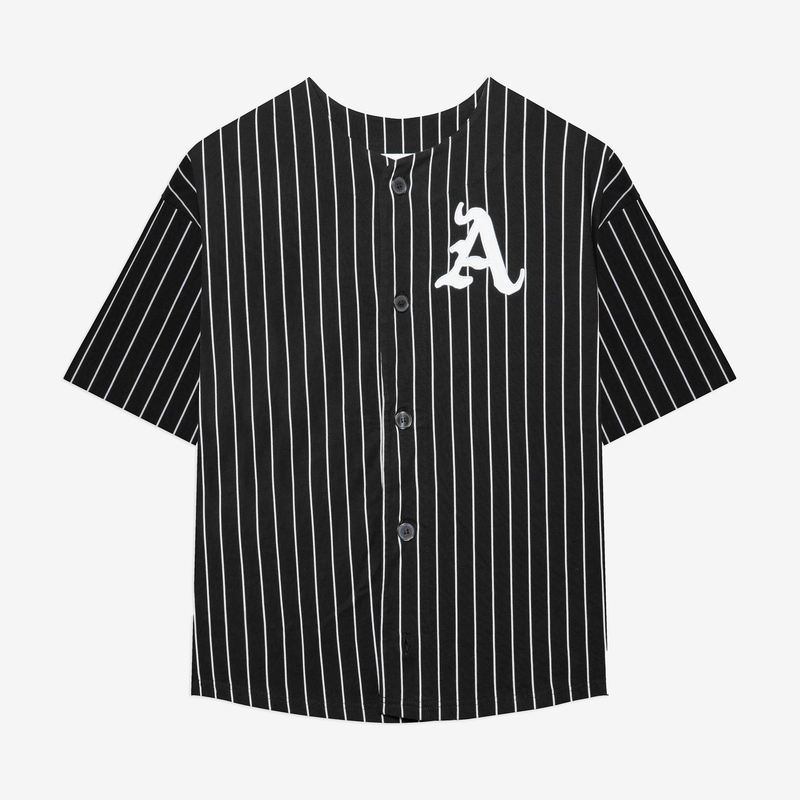 Boxy Striped Jersey Baseball Shirt