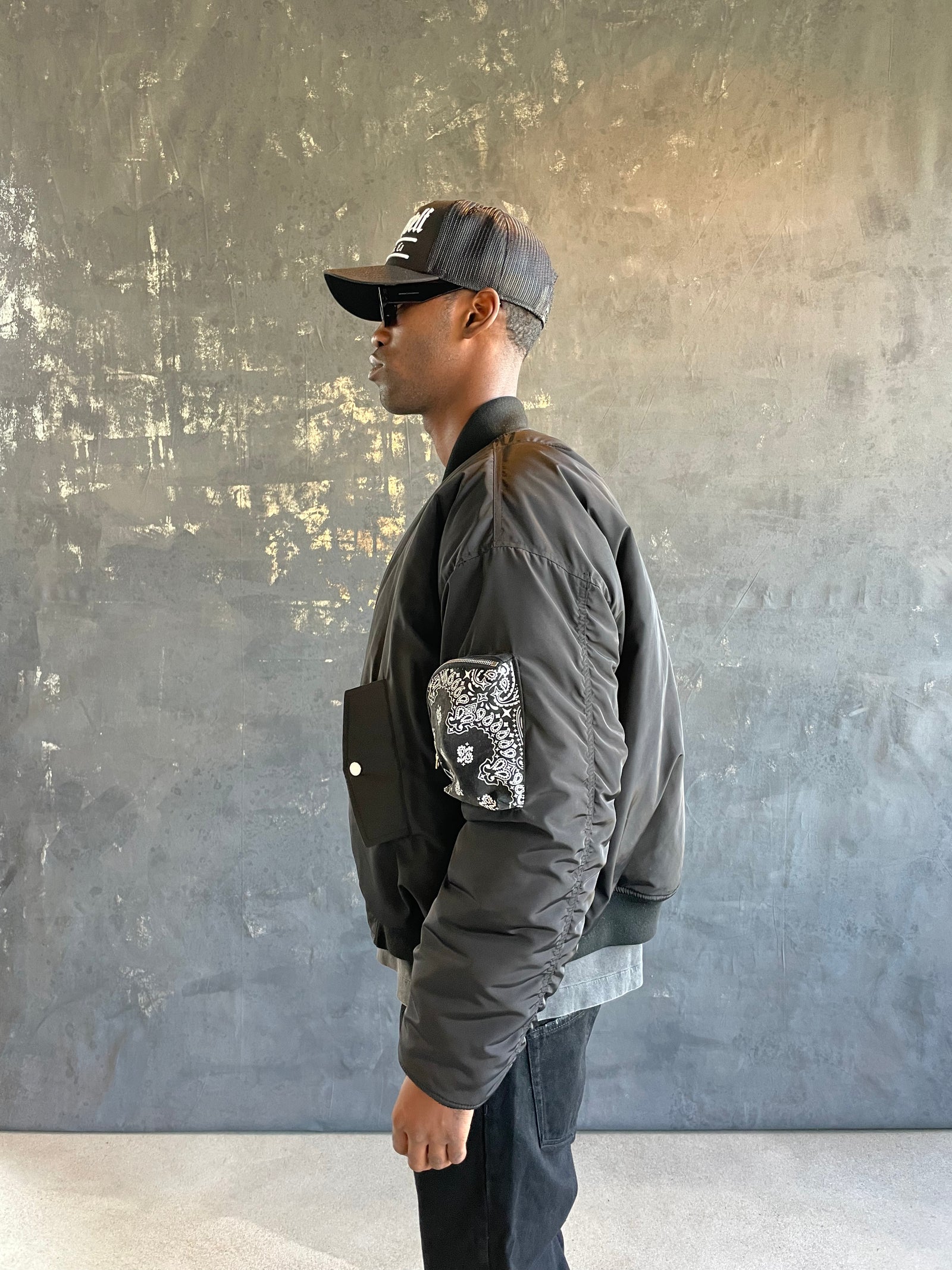 PAISLEY POCKET BOMBER JACKET - ASKYURSELF PAISLEY POCKET BOMBER JACKET - ASKYURSELF