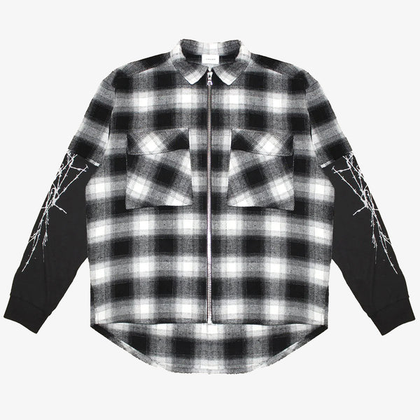 ⅄ - Zip Up Flannel (black / white) – ASKYURSELF